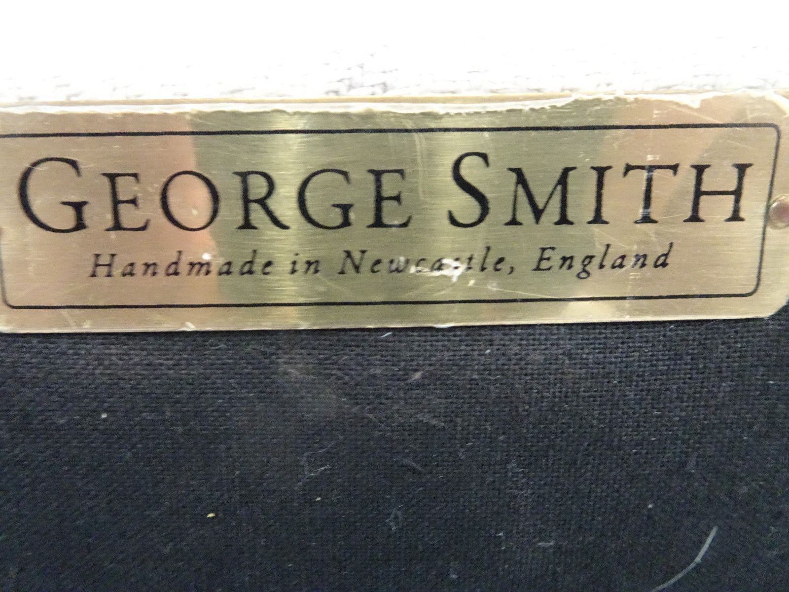 photo for sale George Smith Square Sofa In Off White Check In Good Condition
