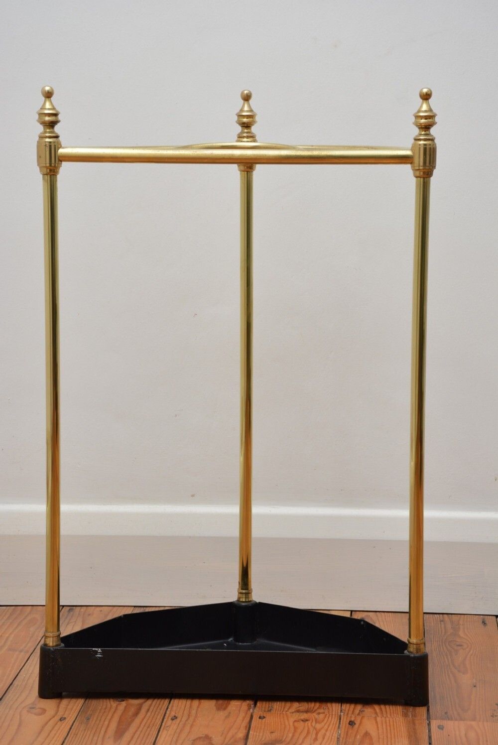 Unusual Brass Umbrella Stand Demi Lune photo for sale