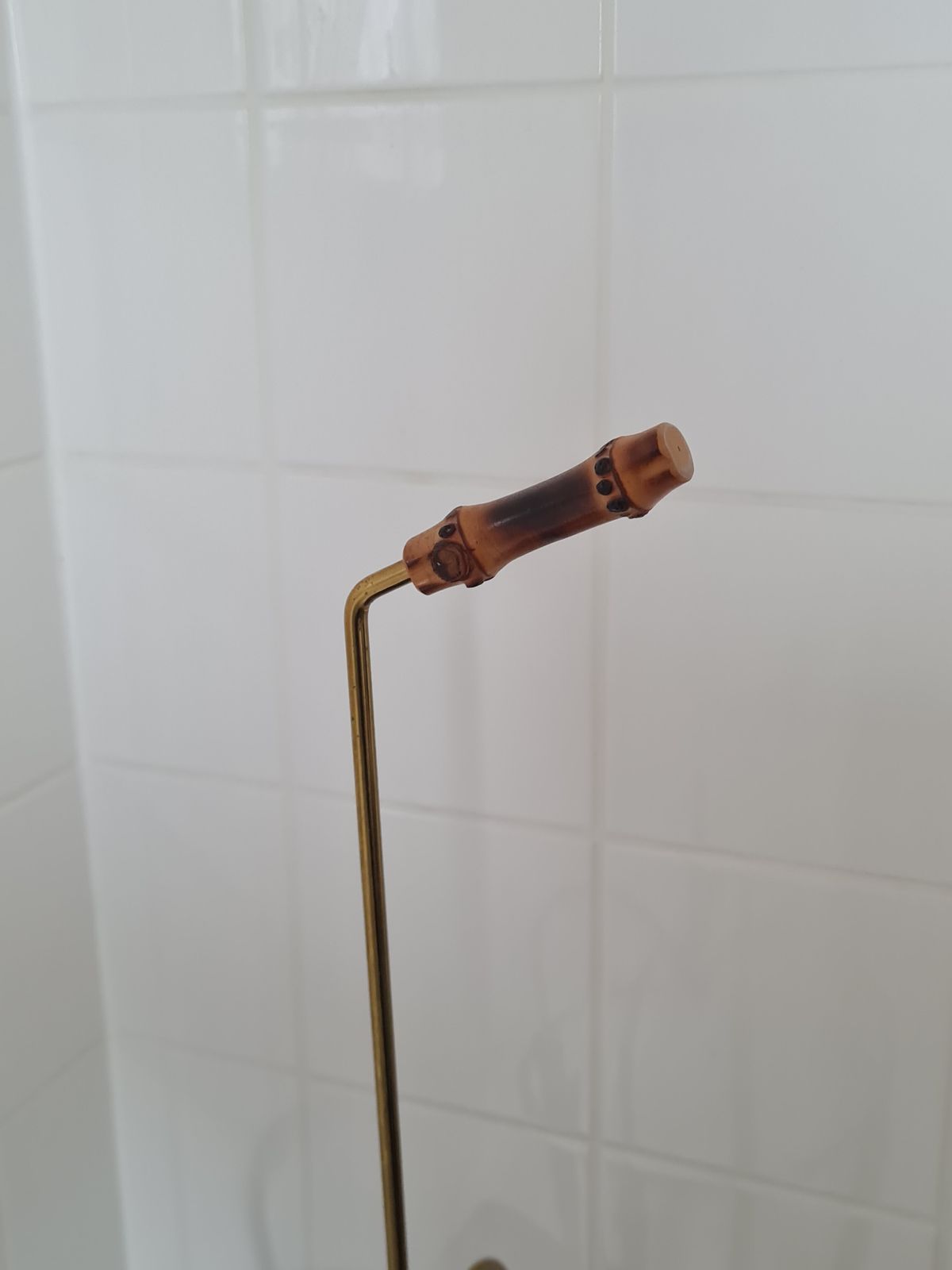 Mid Century Umbrella Shaped Bamboo & Steel, Umbrella Stand photo vinterior