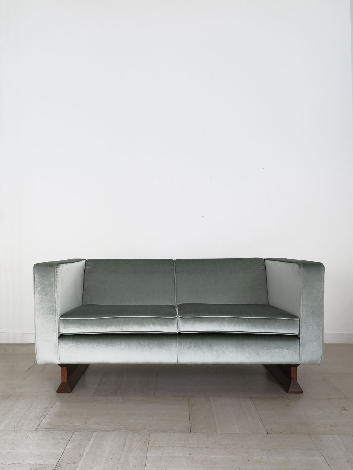 Franco Albini For Poggi Midcentury Velvet Two Seat Sofa, Italy 1960s