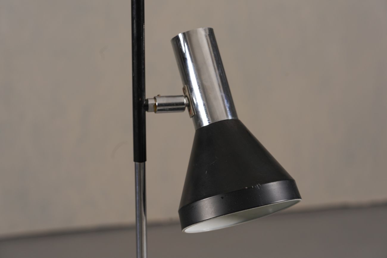 Vintage Black 2 Bulbs Floor Lamp, Germany 1970’s photo for sale