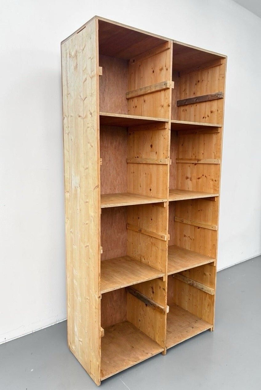 Vintage Solid Pine Cube Bookcase Piegon Hole Bookcase Industrial Style photo Furniture