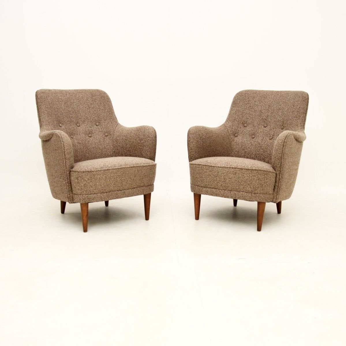 Pair Of Vintage Swedish Samsas Armchairs By Carl Malmsten