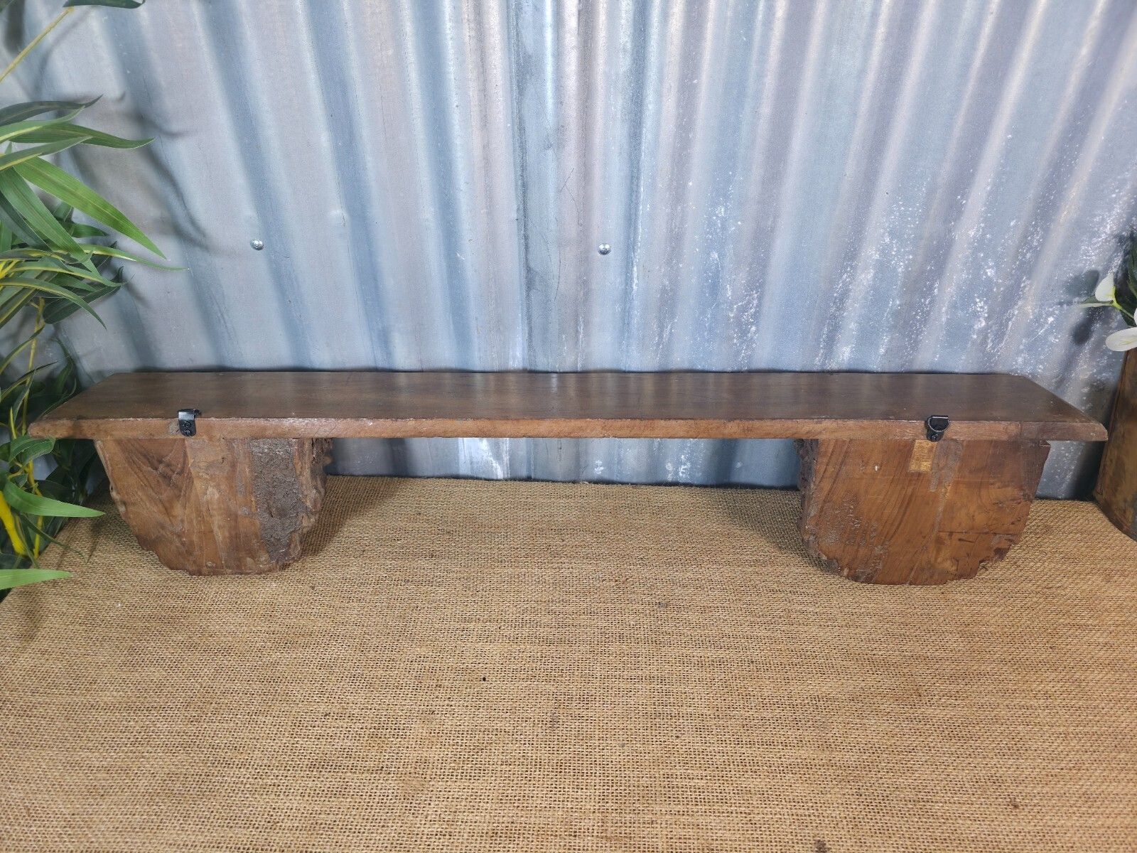 Vintage Indian Reclaimed Architectural Carved Wooden Wall Shelf photo vintage