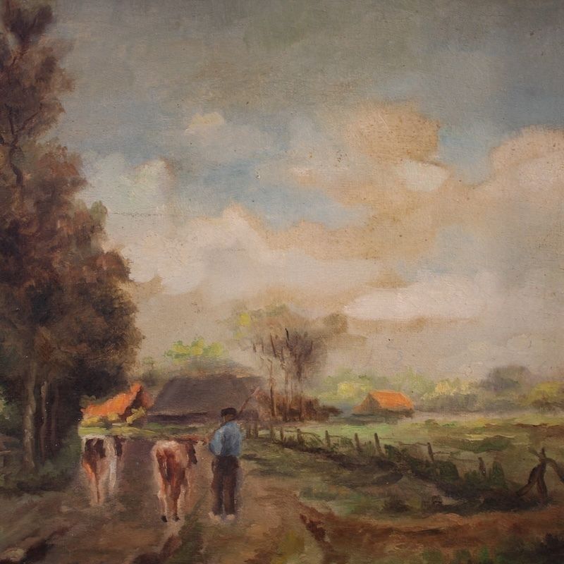 Peinture flamande du XXe siècle, paysage bucolique photo Art