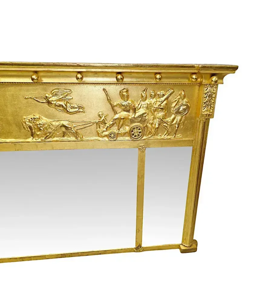 A Gorgeous 19th Century Small Giltwood Compartmental Overmantel Mirror photo Home Decor