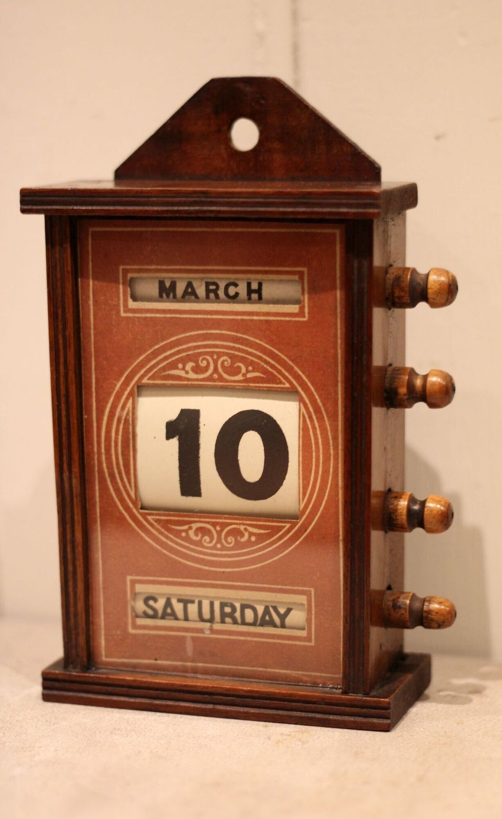 Late 19th Century Mahogany Desk Calendar photo Home Decor