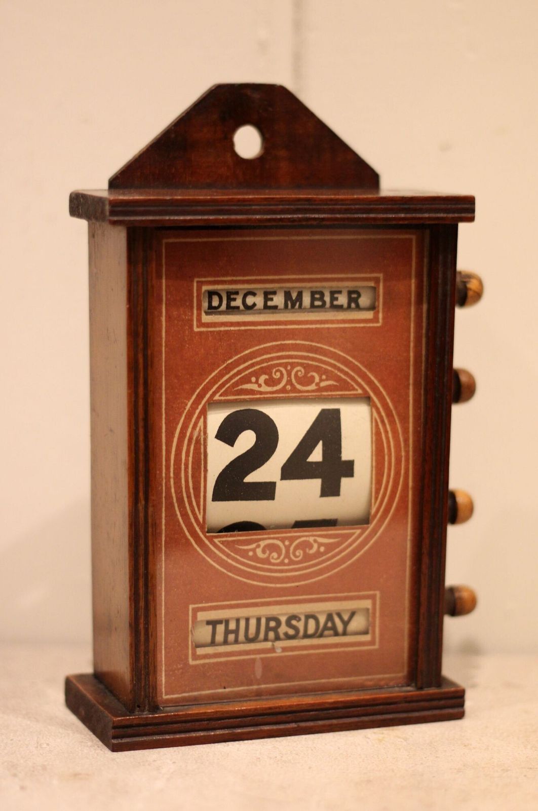 Late 19th Century Mahogany Desk Calendar photo vintage