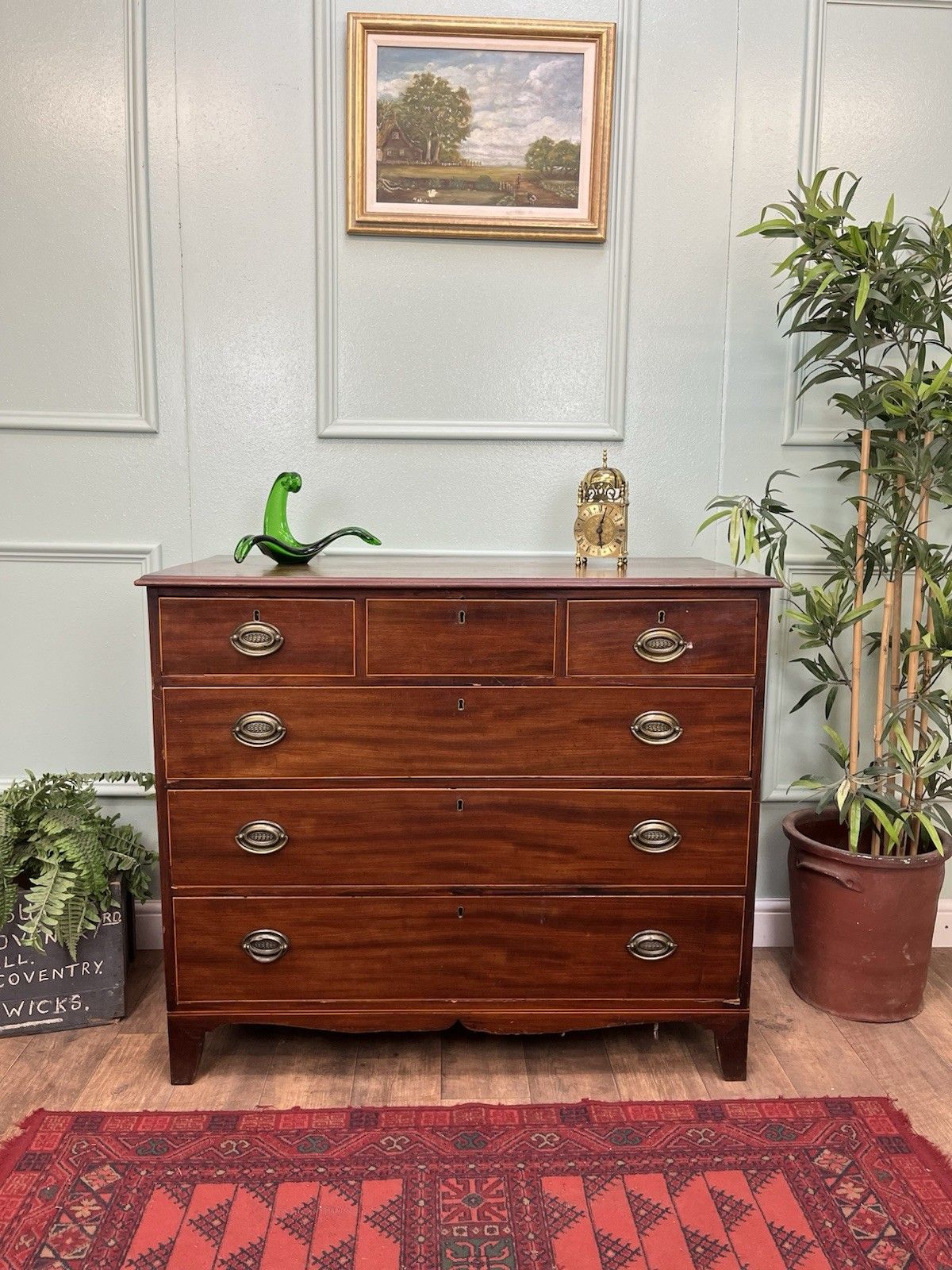 Stunning Antique Georgian Mahogany Graduated Chest Of Drawers photo furniture
