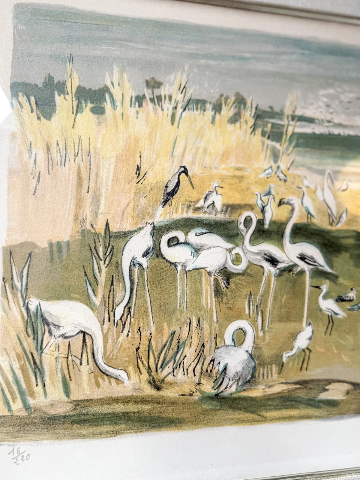 'Camargue Aux Oiseaux' By Yves Brayer (1907–1990) Original Colour Lithograph photo furniture