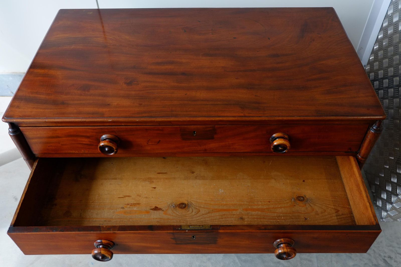 1224.0 Unique 19th Century Mahogany Chest Of Drawers photo