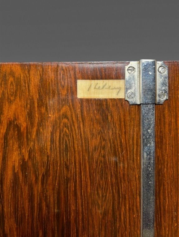 Jules Leleu Art Deco Cabinet With Floral Marquetry In Ebony And Mother Of Pearl photo vinterior