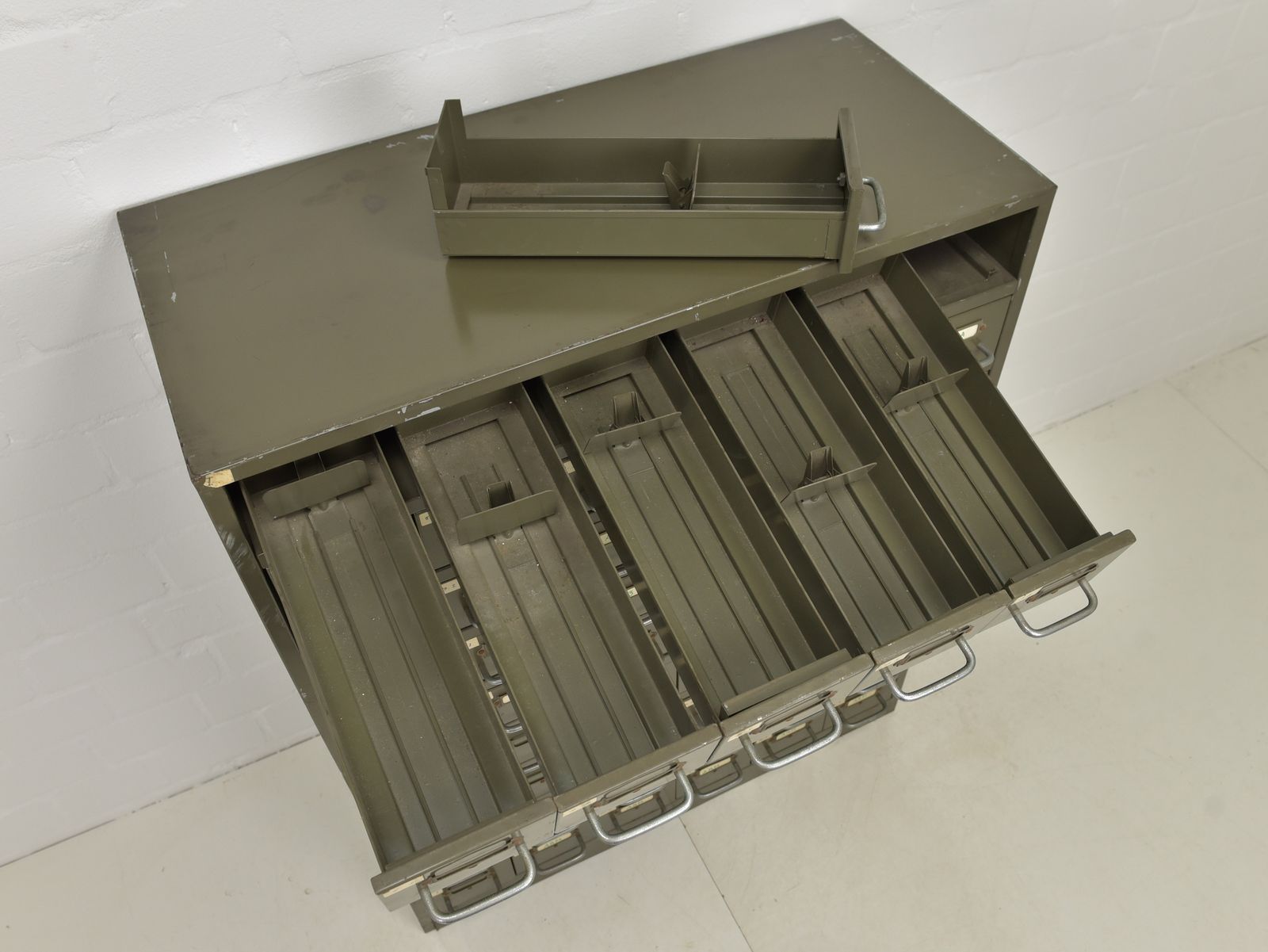 Vintage Metal Cabinet, Workshop Cabinet, Filing Cabinet, Industrial Style, Drawers, Green photo Furniture