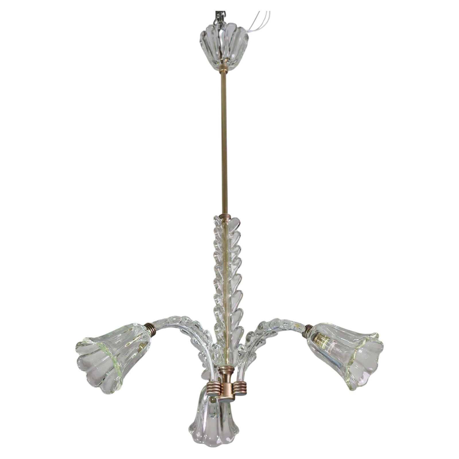 Charming Art Decò Chandelier By Barovier E Toso, 1940s