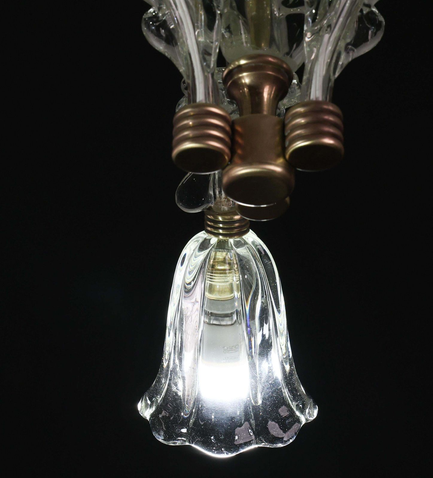 photo vintage Charming Art Decò Chandelier By Barovier E Toso, 1940s