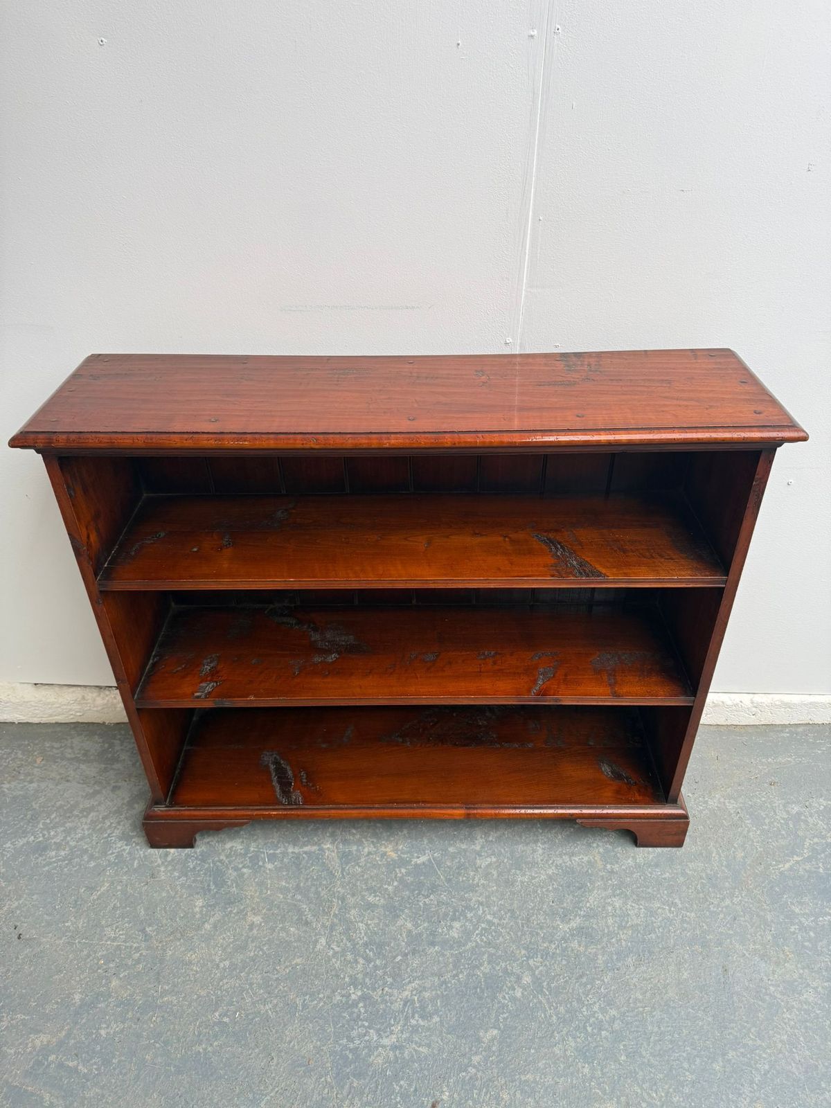 photo furniture A Top Quality Late 20th Century Yew Wood Campagne Style Bookshelf
