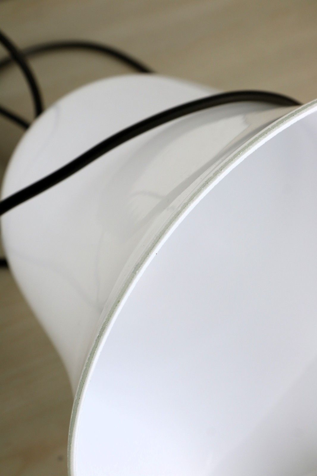 Lighting Ceiling Light A Vintage Large French Cased Milk Glass Bell Pendant Ready To Hang photo