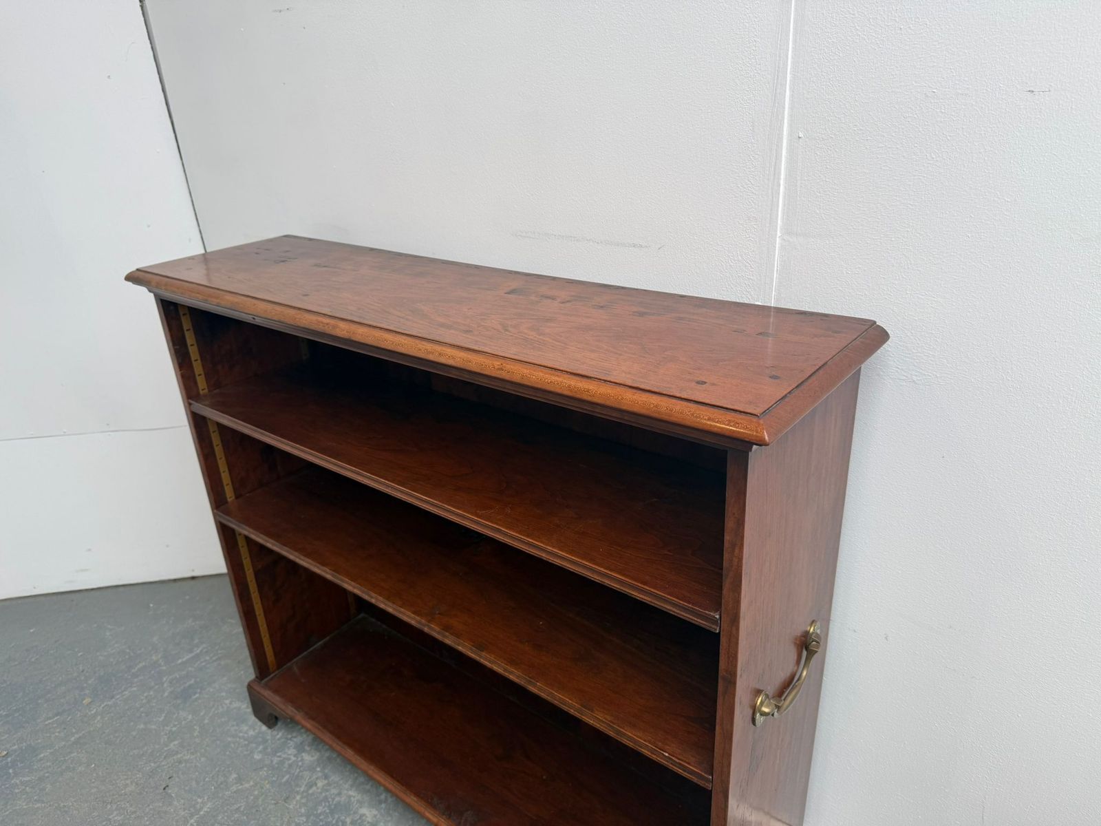 A Top Quality Adjustable Late 20th Century Yew Wood Campagne Style Bookshelf photo furniture