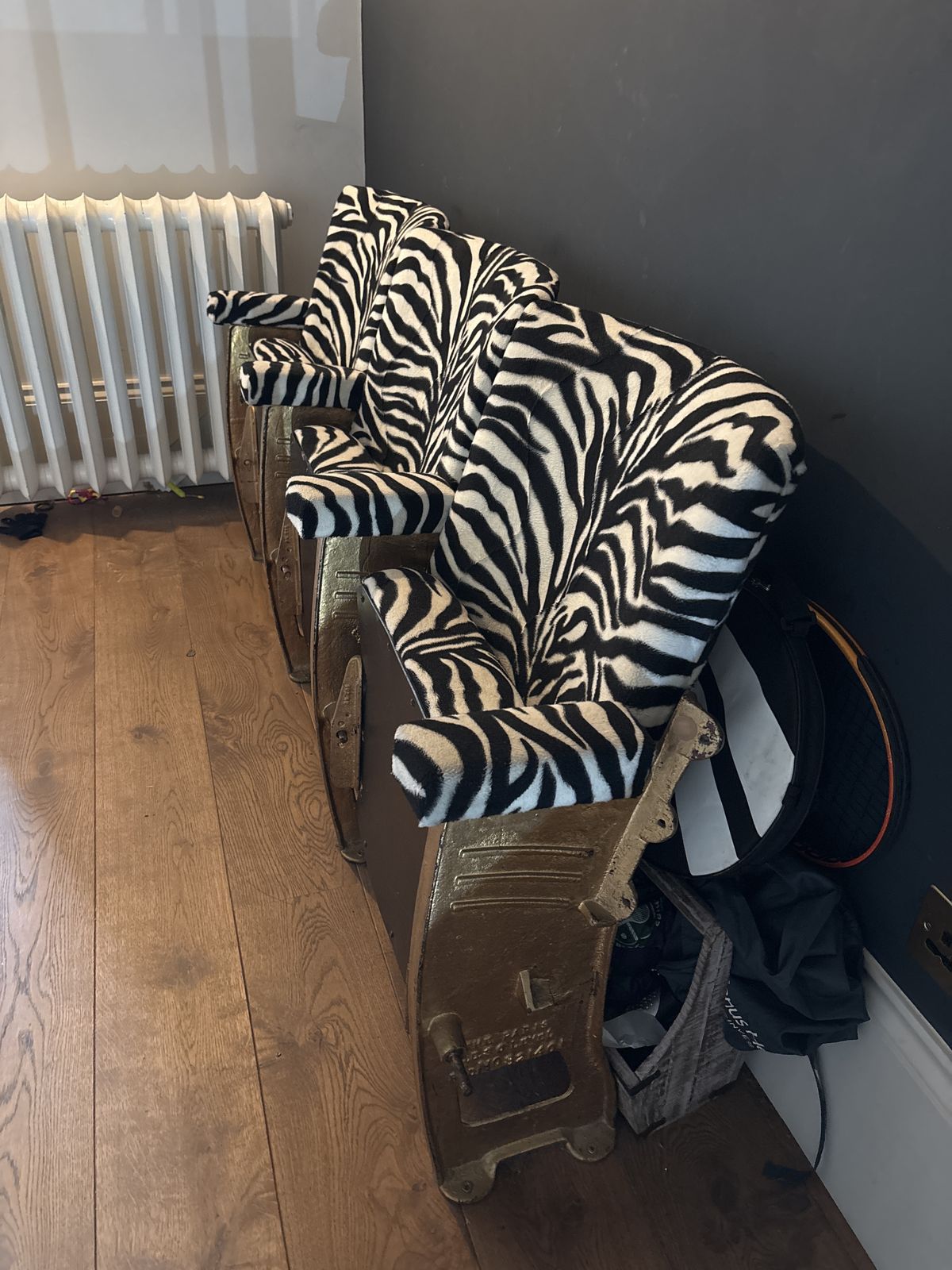 Reupholstered Vintage Cinema Chairs photo for sale