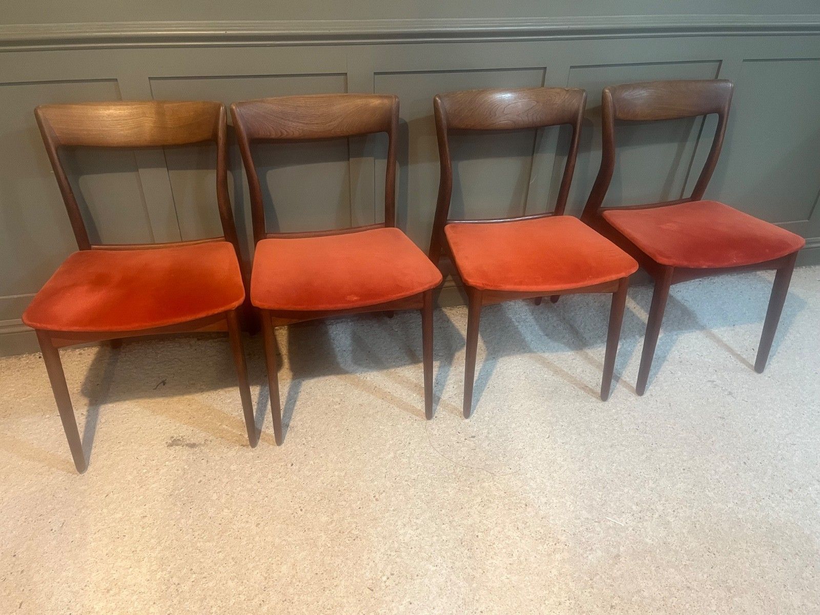 Teak Danish Dining Chairs By R. Borregaard For Viborg Circa 1960’s X 4