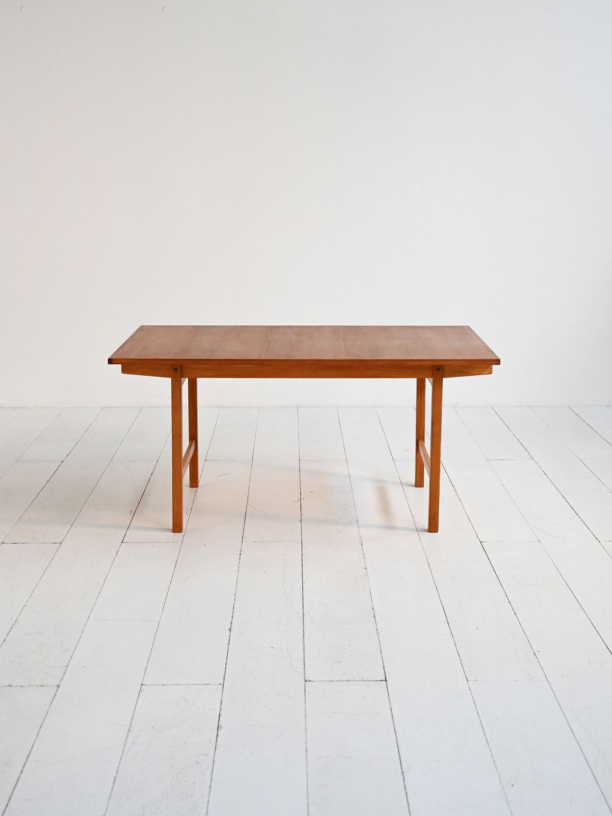 Extendable Scandinavian Teak And Oak Table From The 1960s