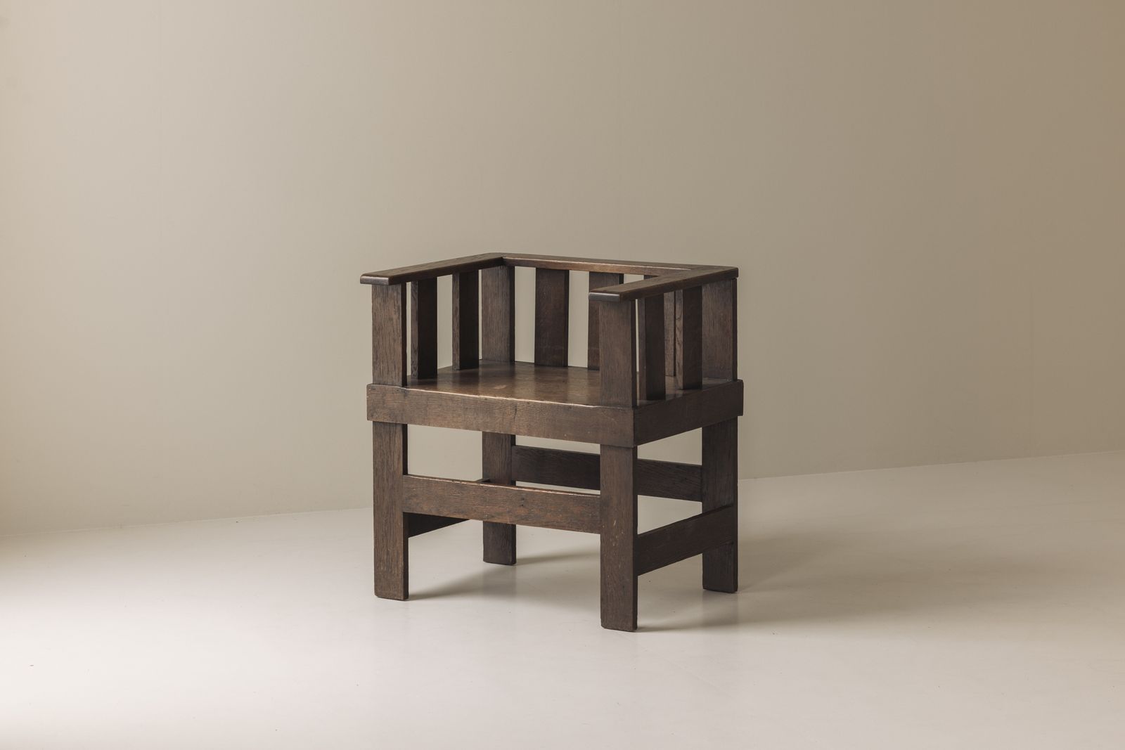Rare French Armchair In Said Oak, Early 1930s.