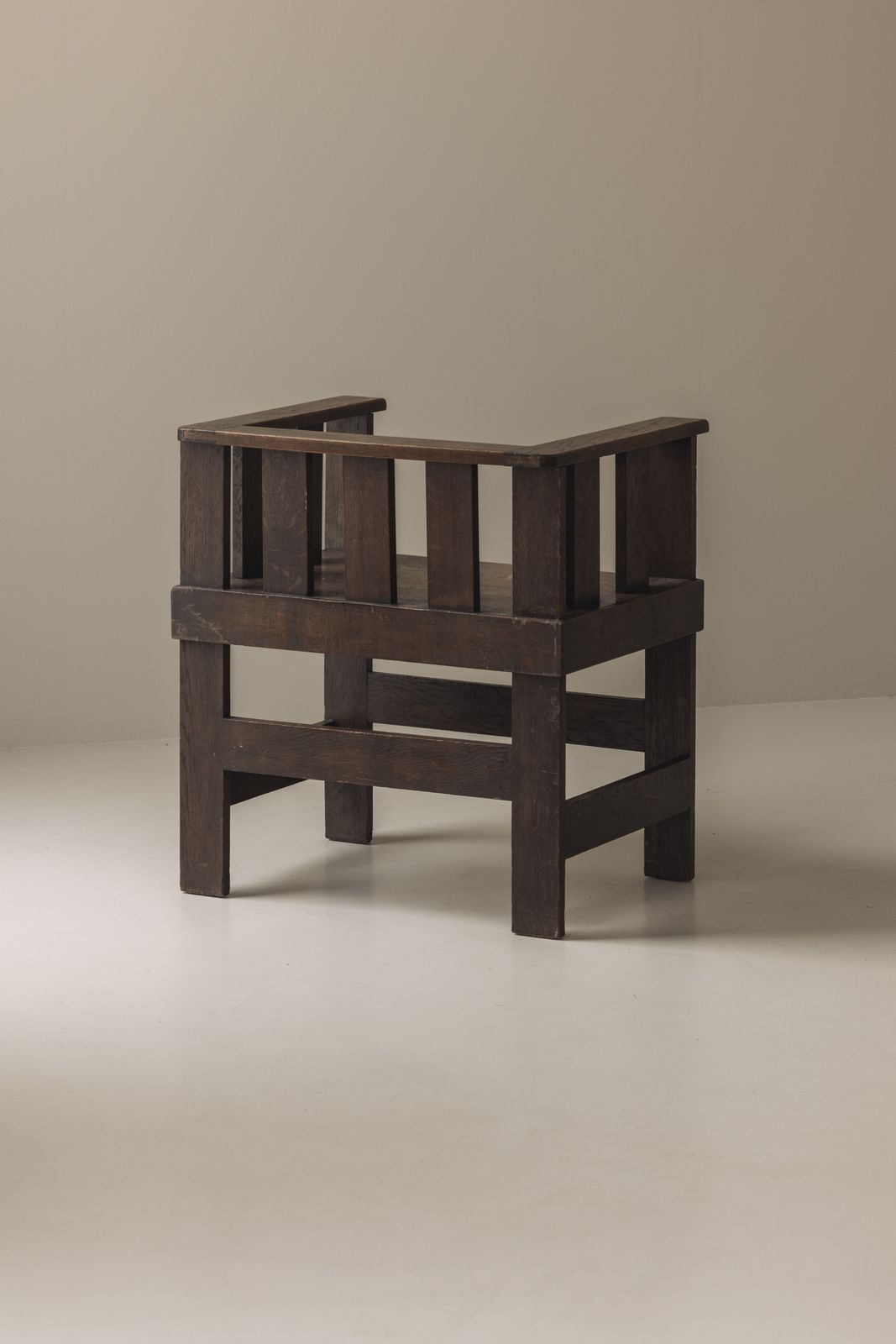 Rare French Armchair In Said Oak, Early 1930s. photo for sale