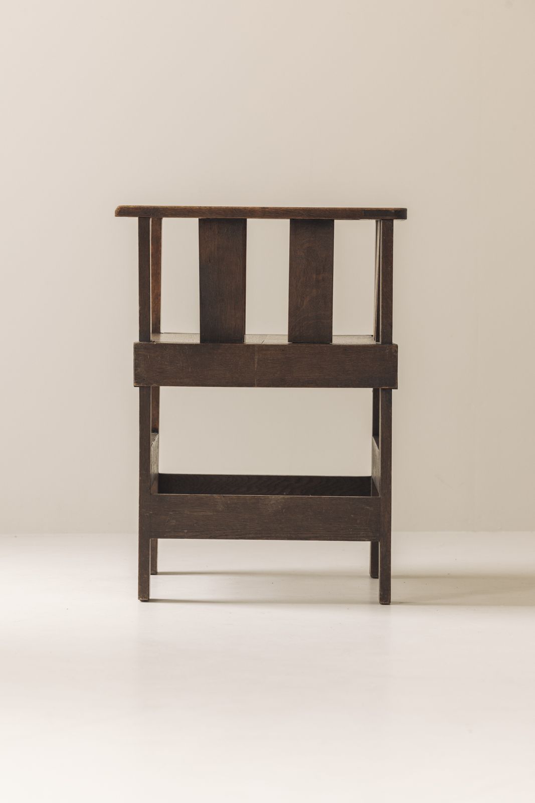 Furniture Rare French Armchair In Said Oak, Early 1930s. photo