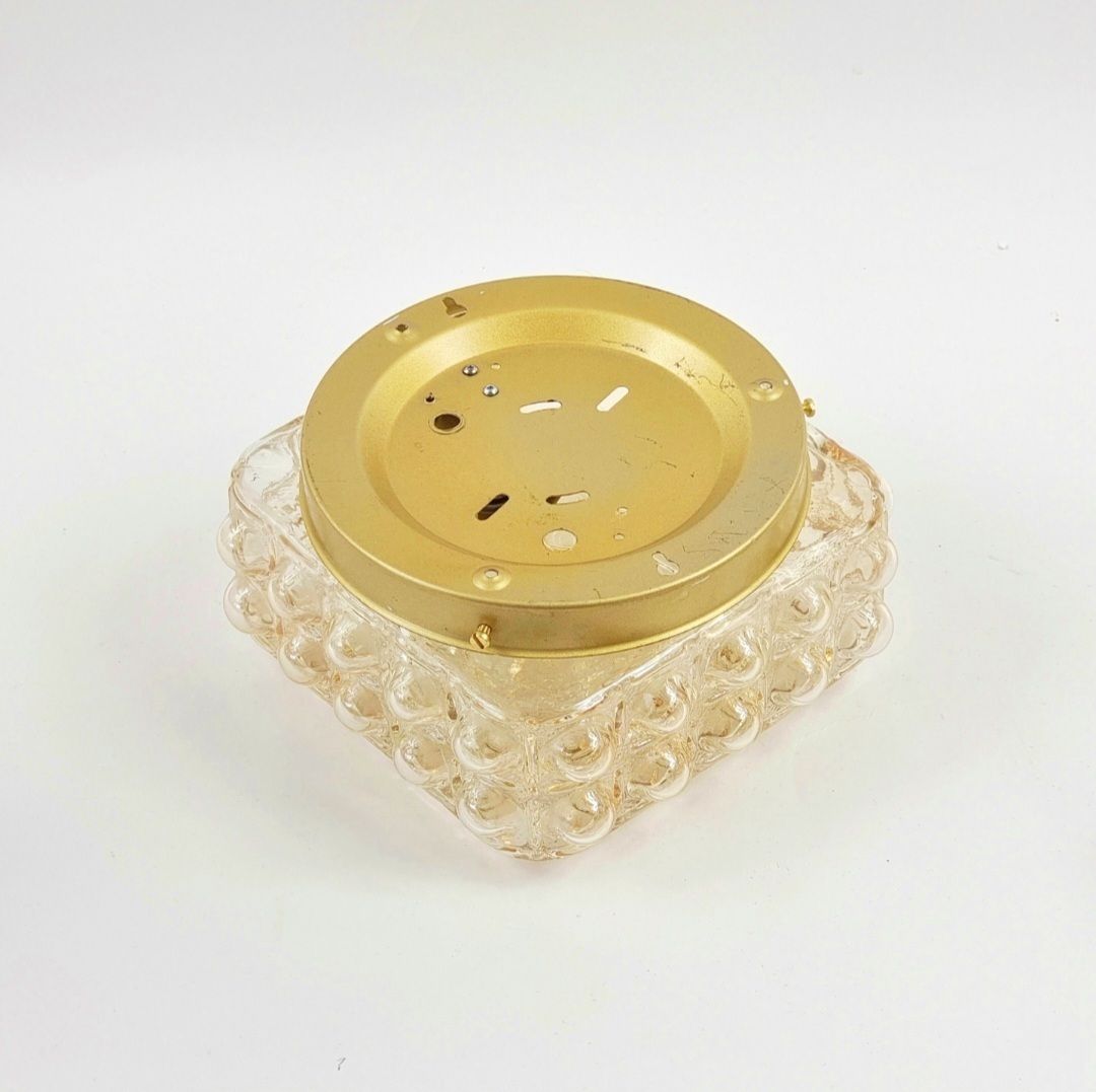 1 Of 3 Mid Century Modern Amber Bubble Glass & Brass Wall Lights By Helena Tynell For Limburg, 1970s photo buy