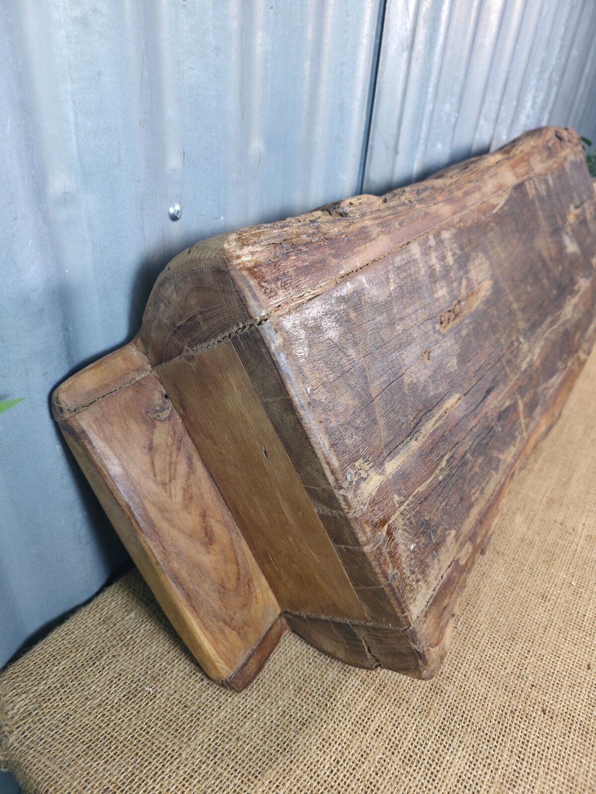 photo for sale Vintage Rustic Wabi Sabi Hand Made Hardwood Wooden Trough