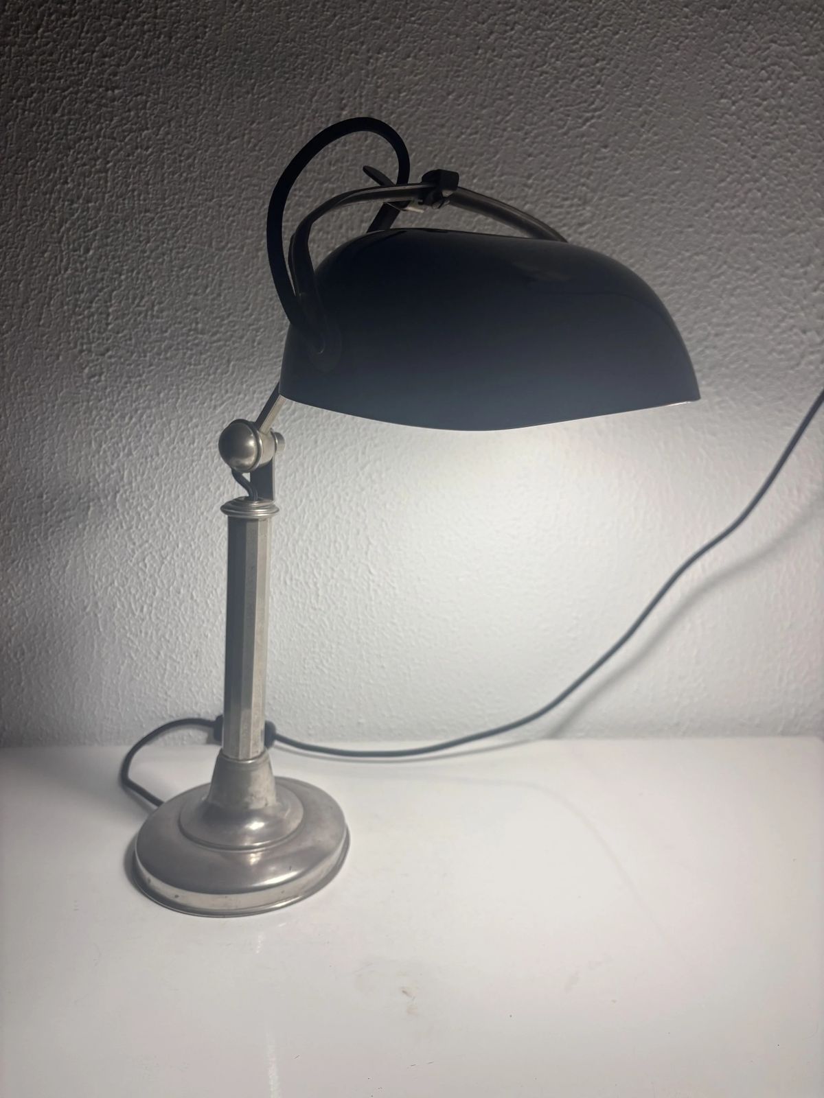 Vintage 1930s Pirouett Art Deco Lamp In Black Opaline Glass   45 Cm photo for sale