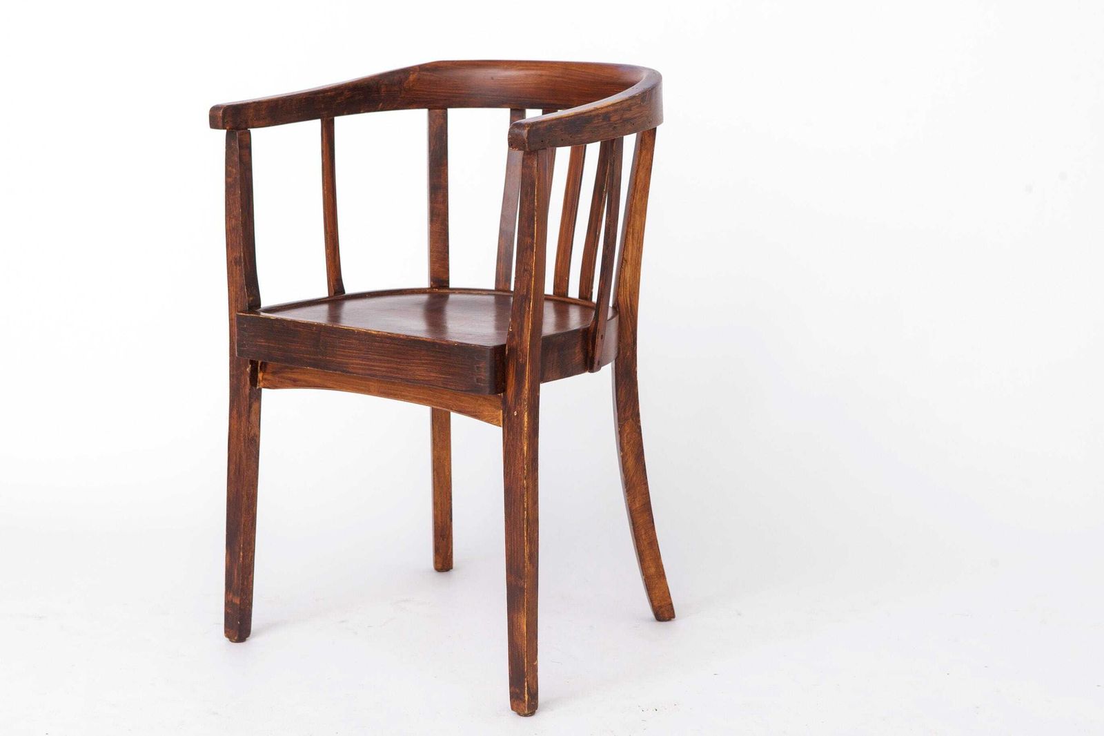 Vintage Armchair 1950s Germany, Beech Wood, Mid Century Accent Chair, Wooden Arm Chair photo for sale