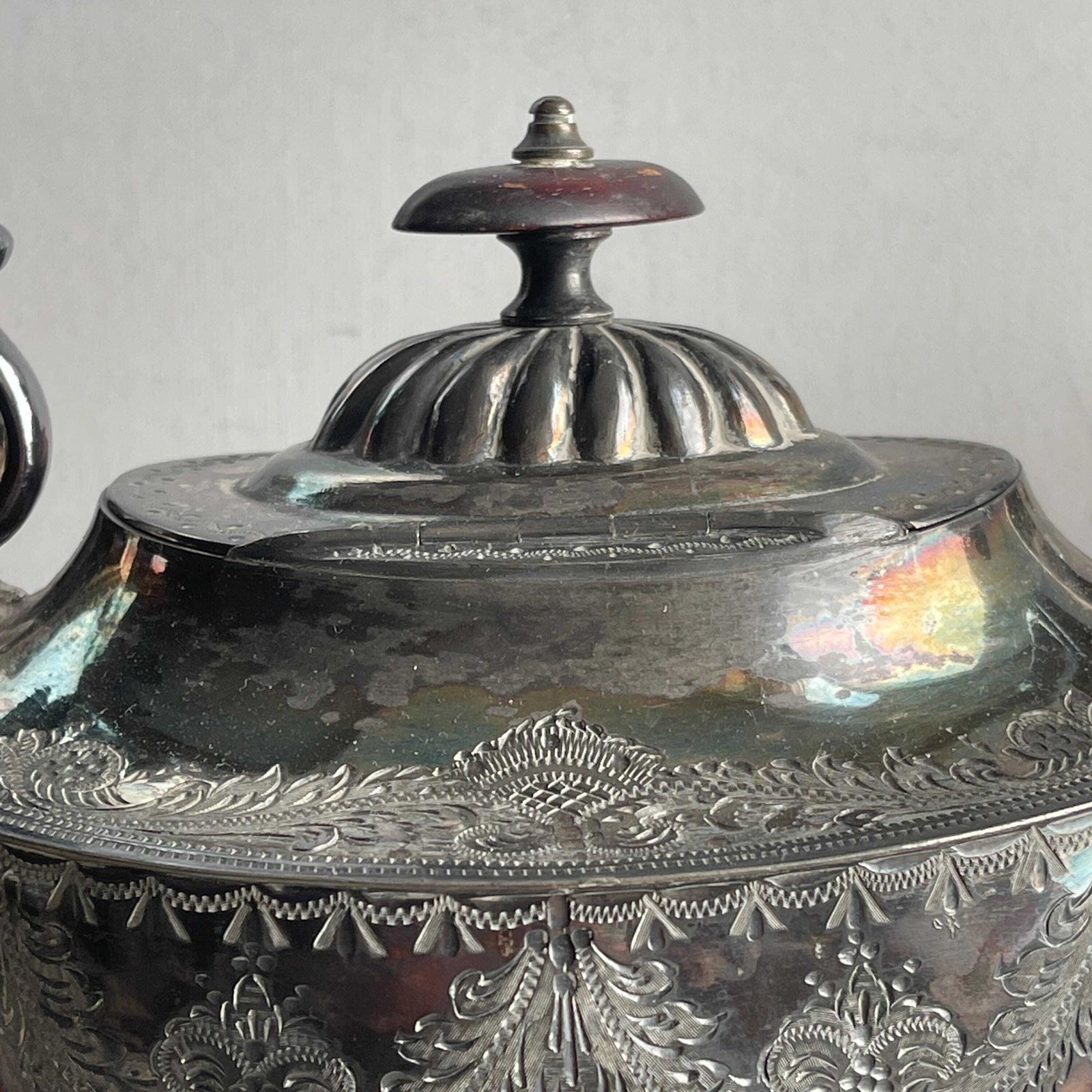 Antique Silver Plated Spirit Kettle On Stand. Victorian. Israel Sigmund Greenberg. Photo Props. Downton Abbey. Afternoon Tea Party photo Home Decor