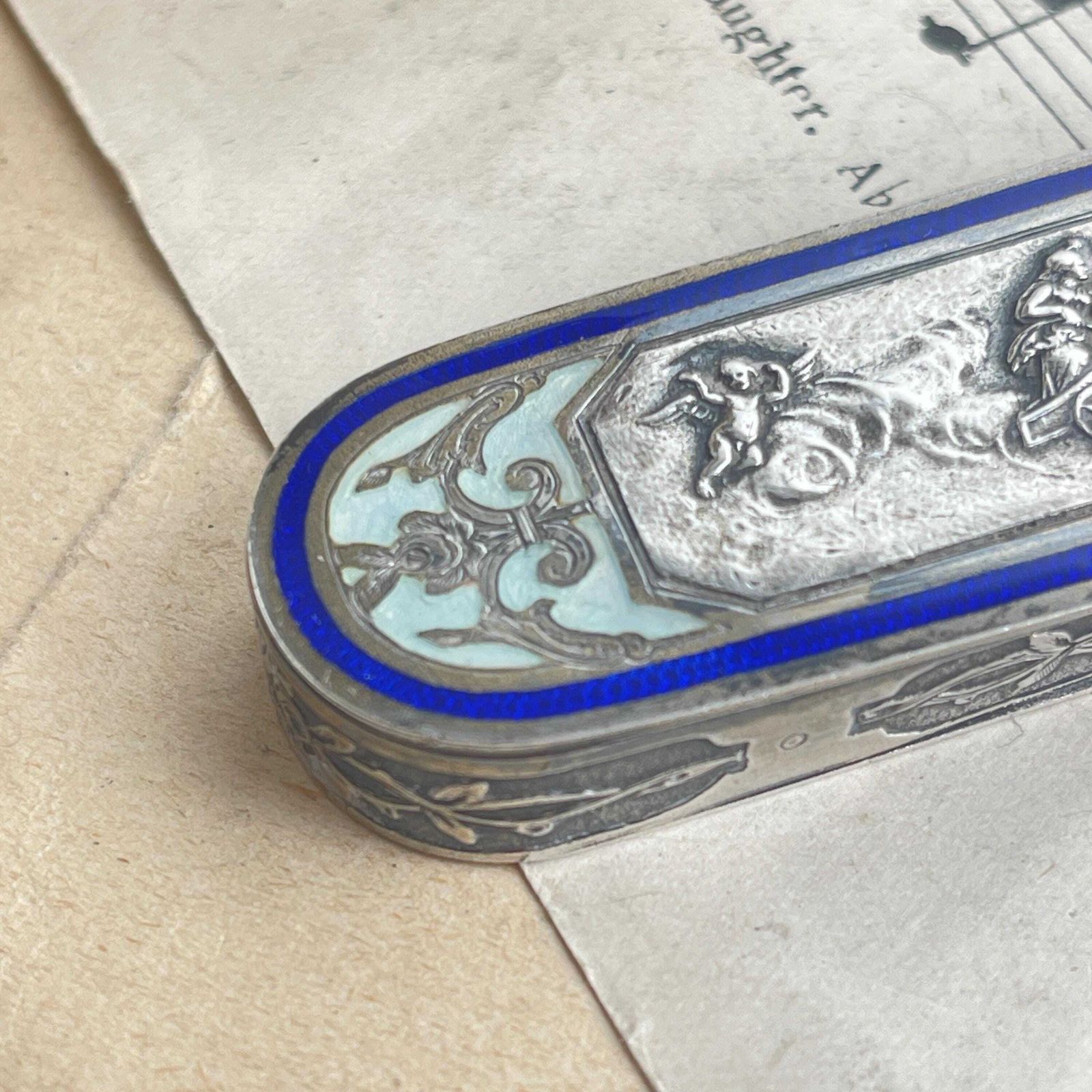 Antique French Silver Gilt And Enamel Box. Henri Lambin Paris Box photo for sale