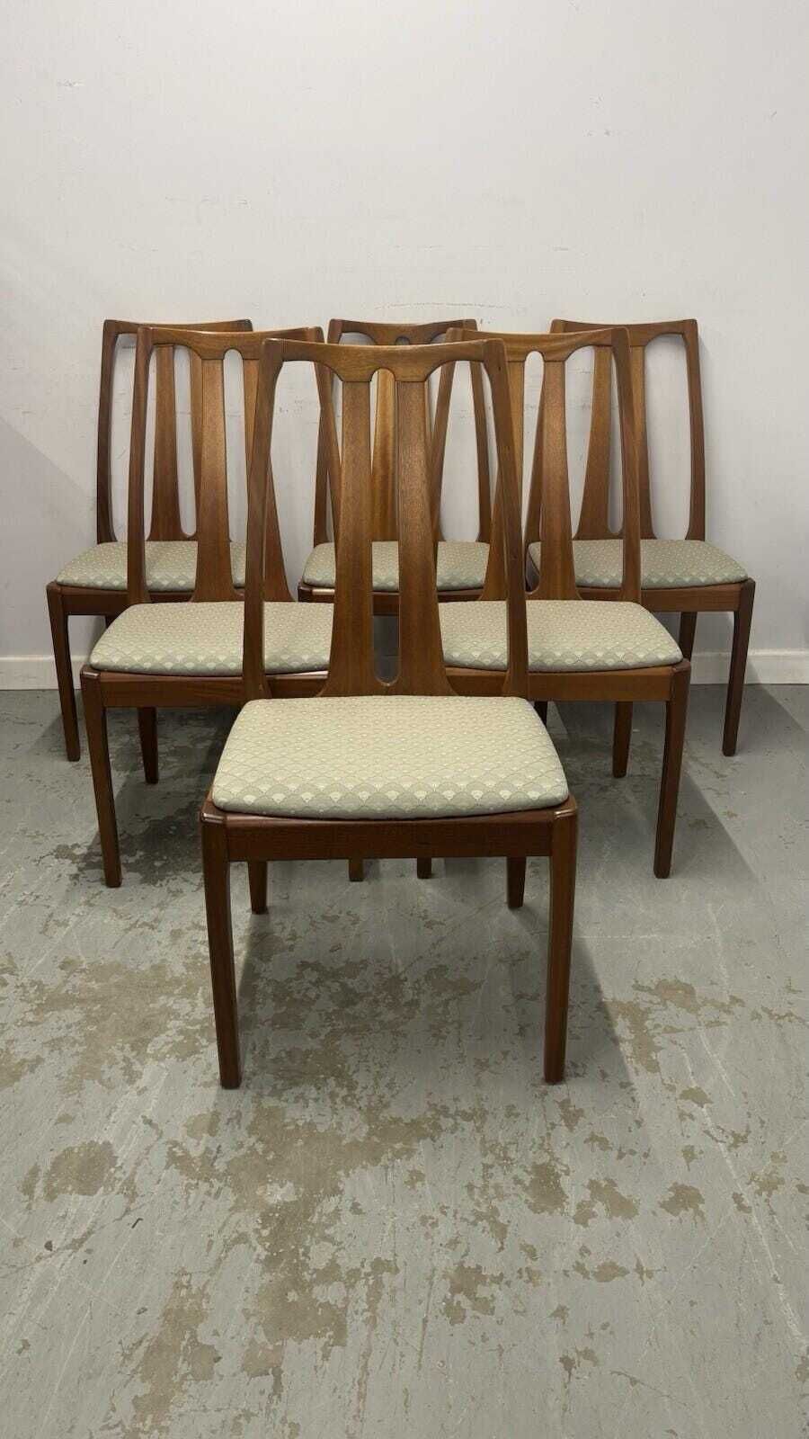 Set Of 6 Parker Knoll Dining Chairs – Mid Century Chairs, Vintage Dining Room Seating photo furniture