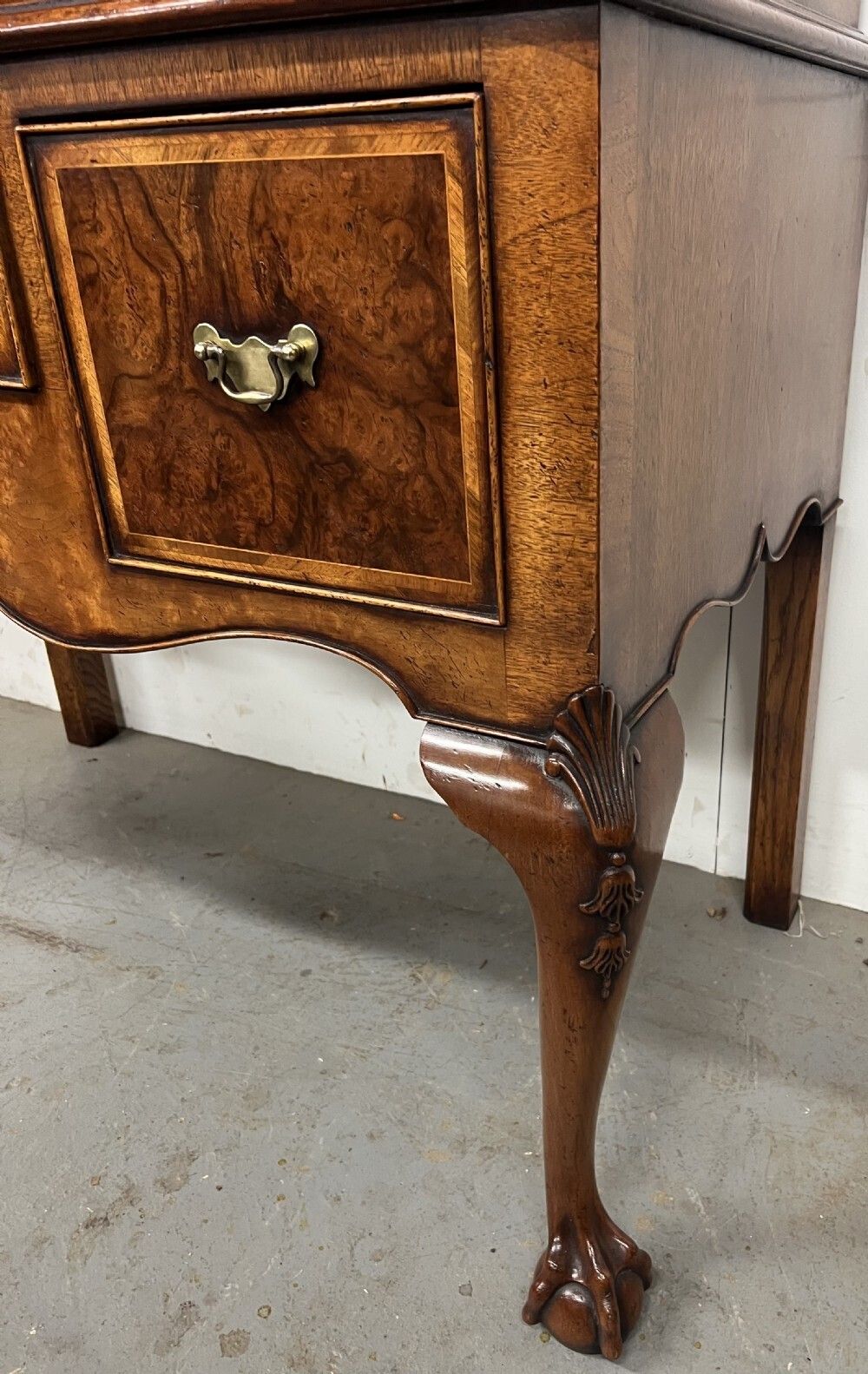 Good Quality Burr Walnut Tall Boy Chest Of Drawers photo for sale
