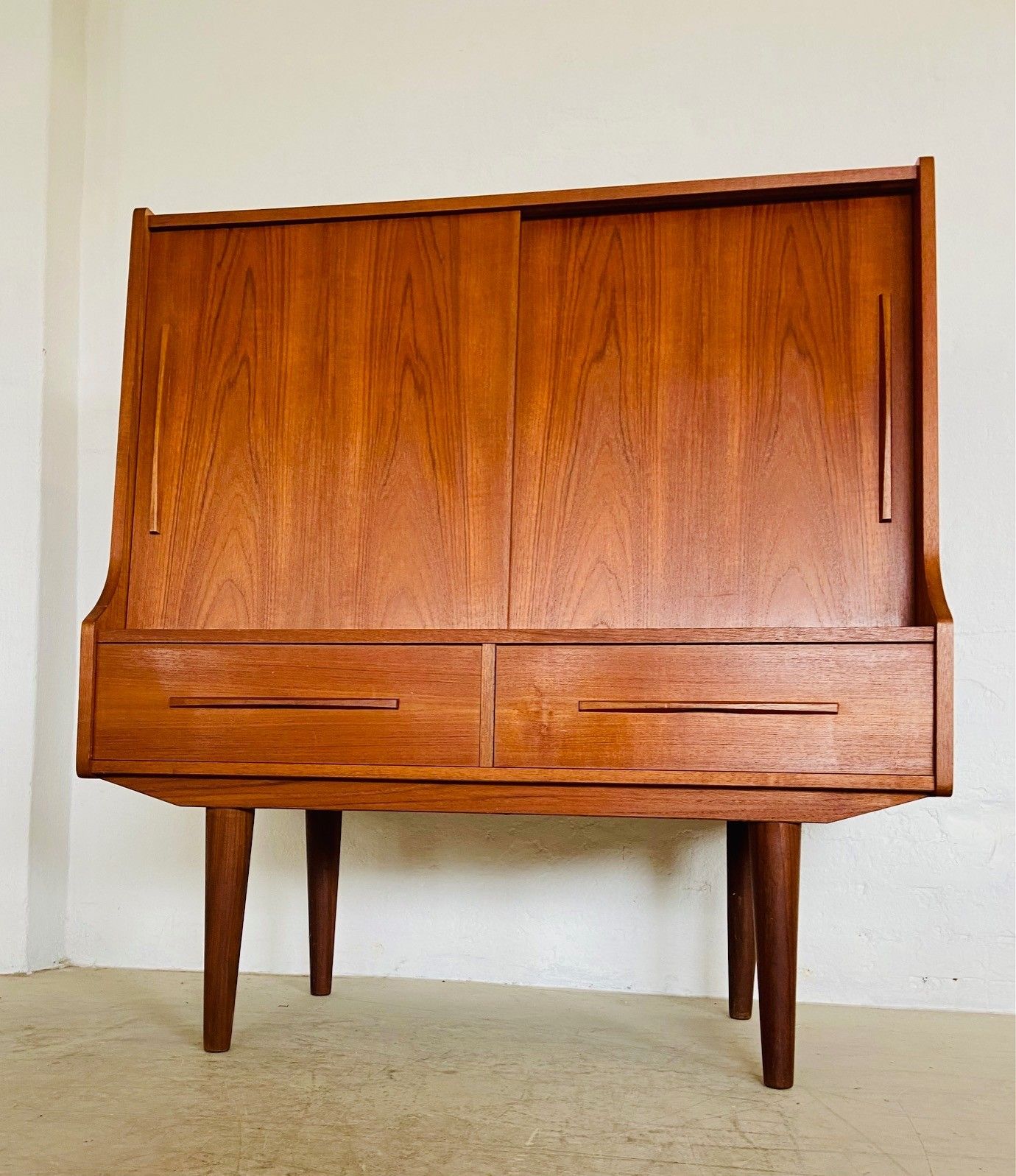 Vintage Danish Mid Century Teak Bar Cabinet By Royal Board 1960,S photo Furniture