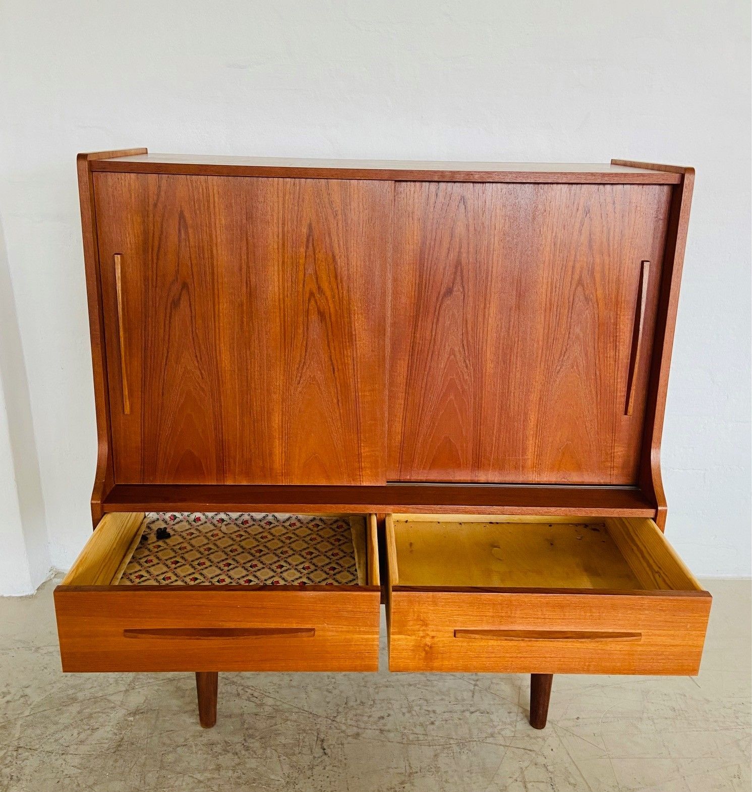 photo for sale Vintage Danish Mid Century Teak Bar Cabinet By Royal Board 1960,S