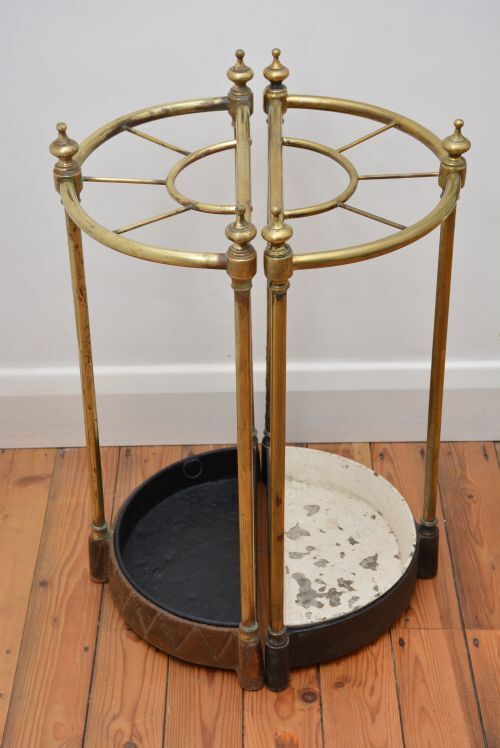 Pair Of English Antique Umbrella Stands In Brass, Victorian C1870s photo 1313.0