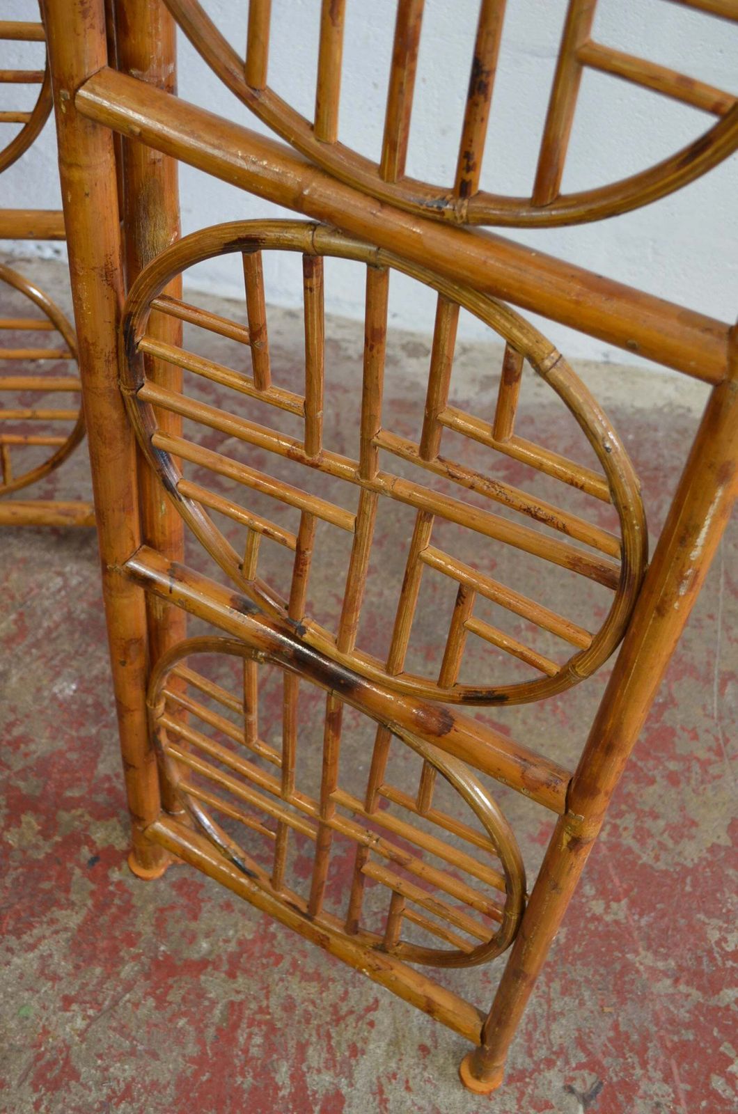 Vintage Bamboo Rattan Room Divider/Folding Screen photo for sale