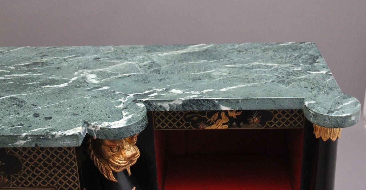 photo for sale Early 20th Century Chinoiserie Marble Top Cabinet