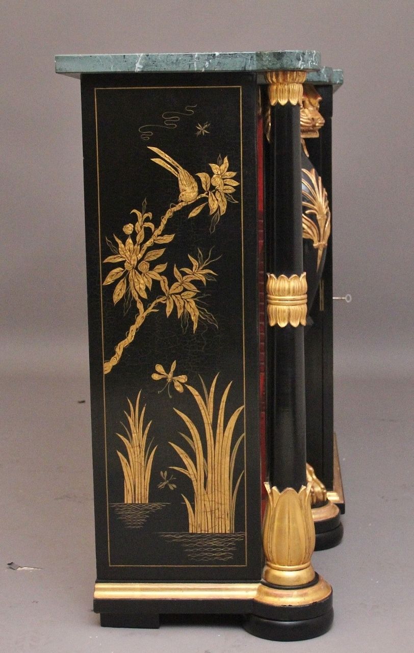 photo vintage Early 20th Century Chinoiserie Marble Top Cabinet