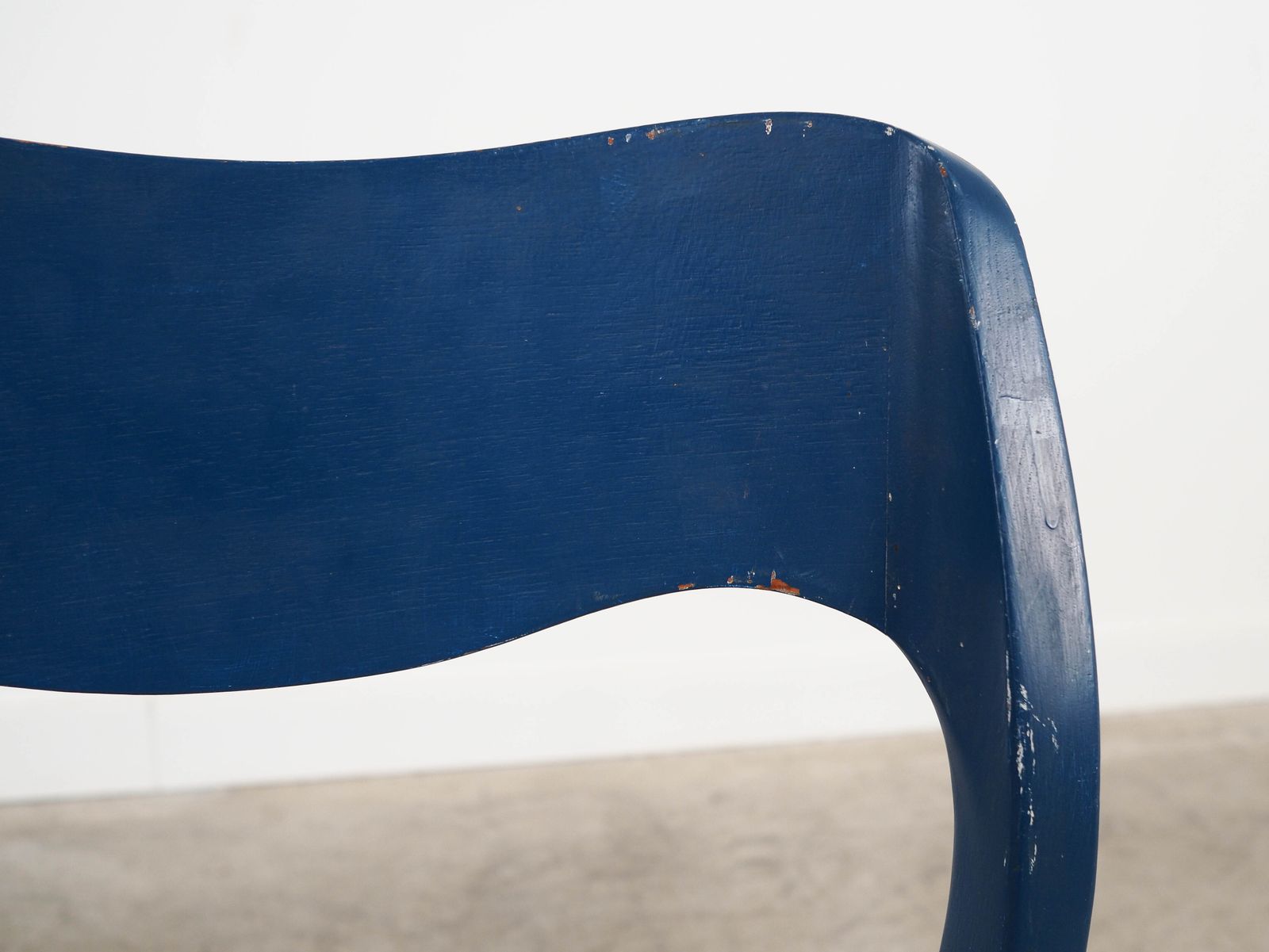 photo vinterior Blauwe Teakhouten Stoel, Deens Design, Jaren 1960, Ontwerper: Niels Otto Møller