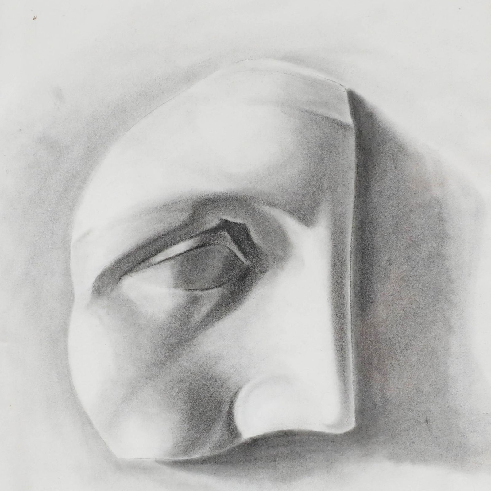 E. Gaubert Late 19th Century Graphite Drawing, Classical Head Study photo Art