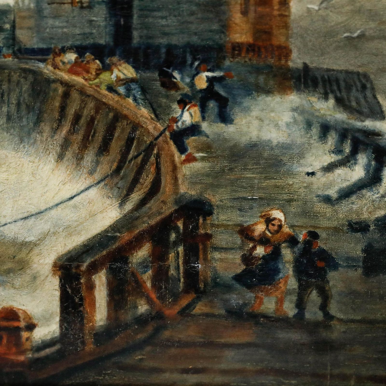 English School 19th Century Oil Rocky Waters photo Art