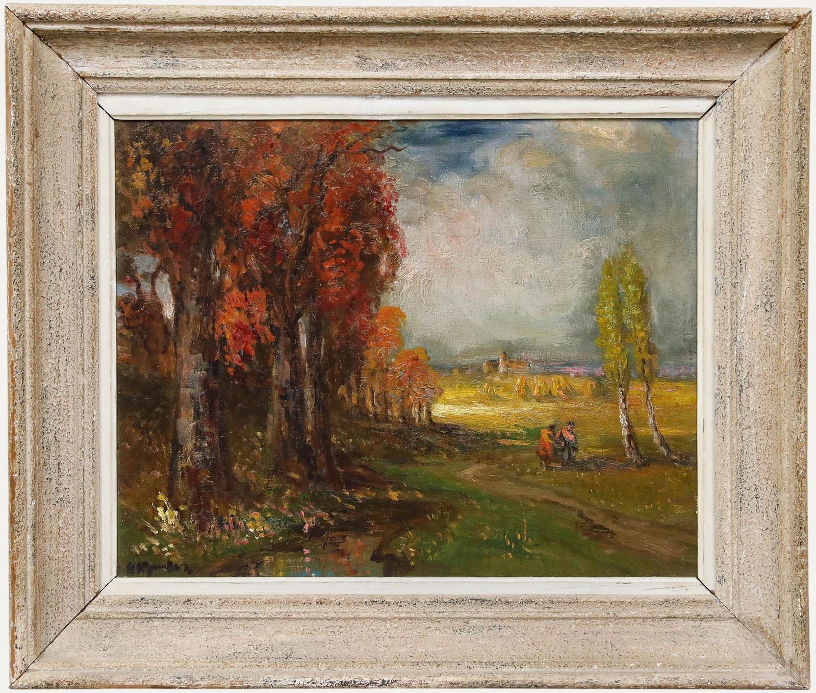 Thomas William Morley (1869 1925) Oil, Flower Pickers Near Canterbury