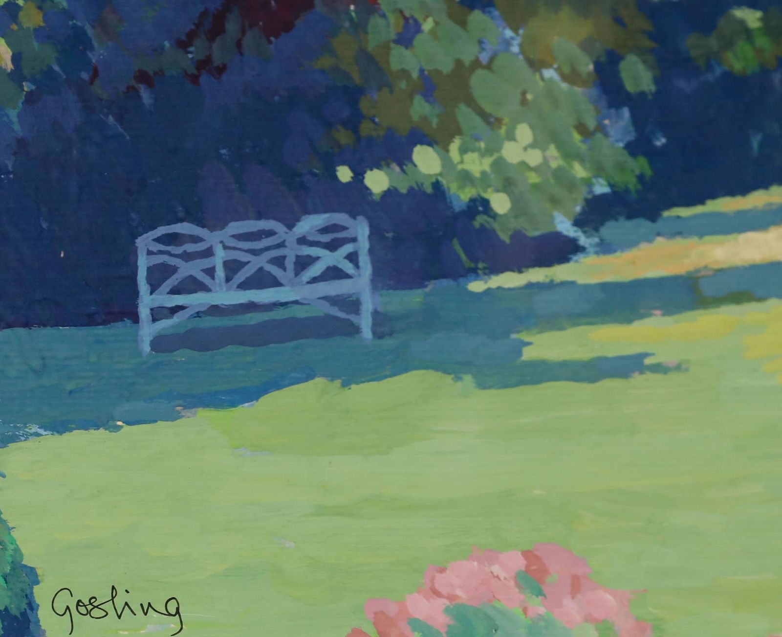 Annabel Gosling (B.1942) Impressionist Contemporary Gouache, Garden In Summer photo vinterior