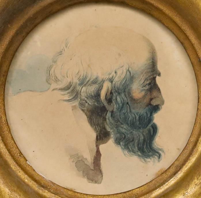 Manner Of Guido Reni (1575 1642) Miniature Watercolour, Portrait Of A Scholar photo furniture