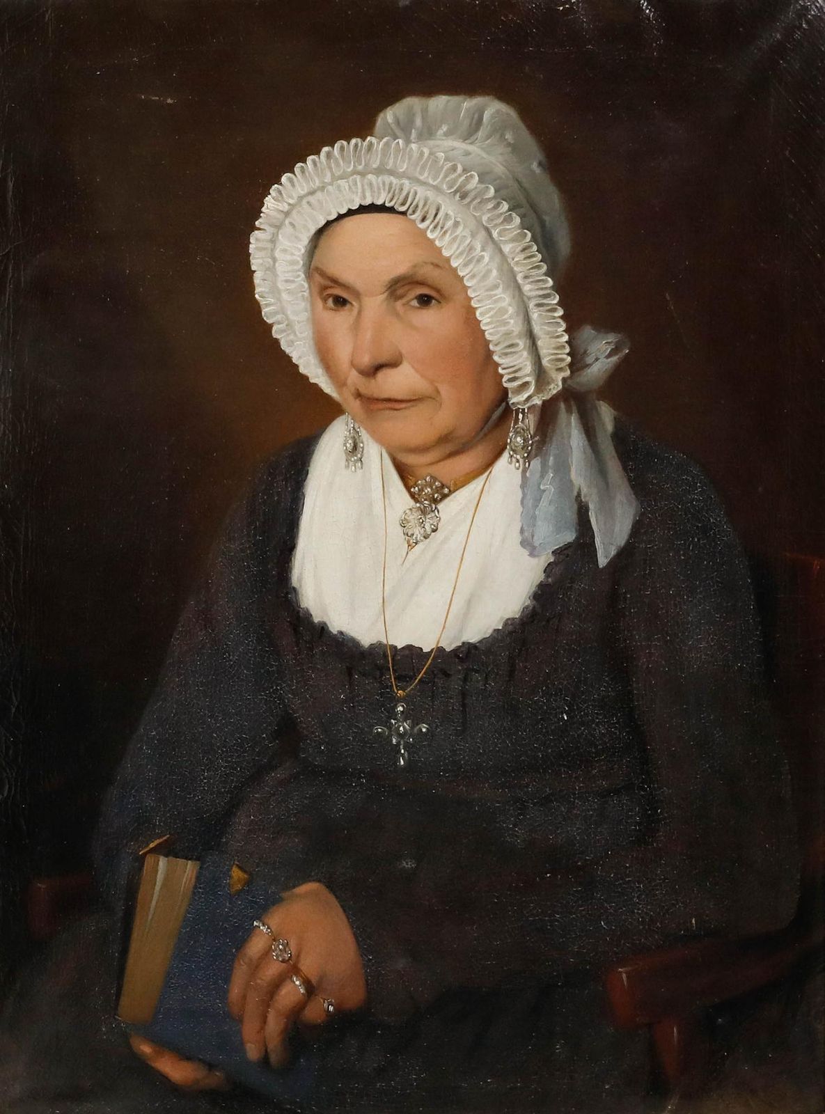 Dutch School Mid 19th Century Oil Portrait Of A Devout Woman photo furniture