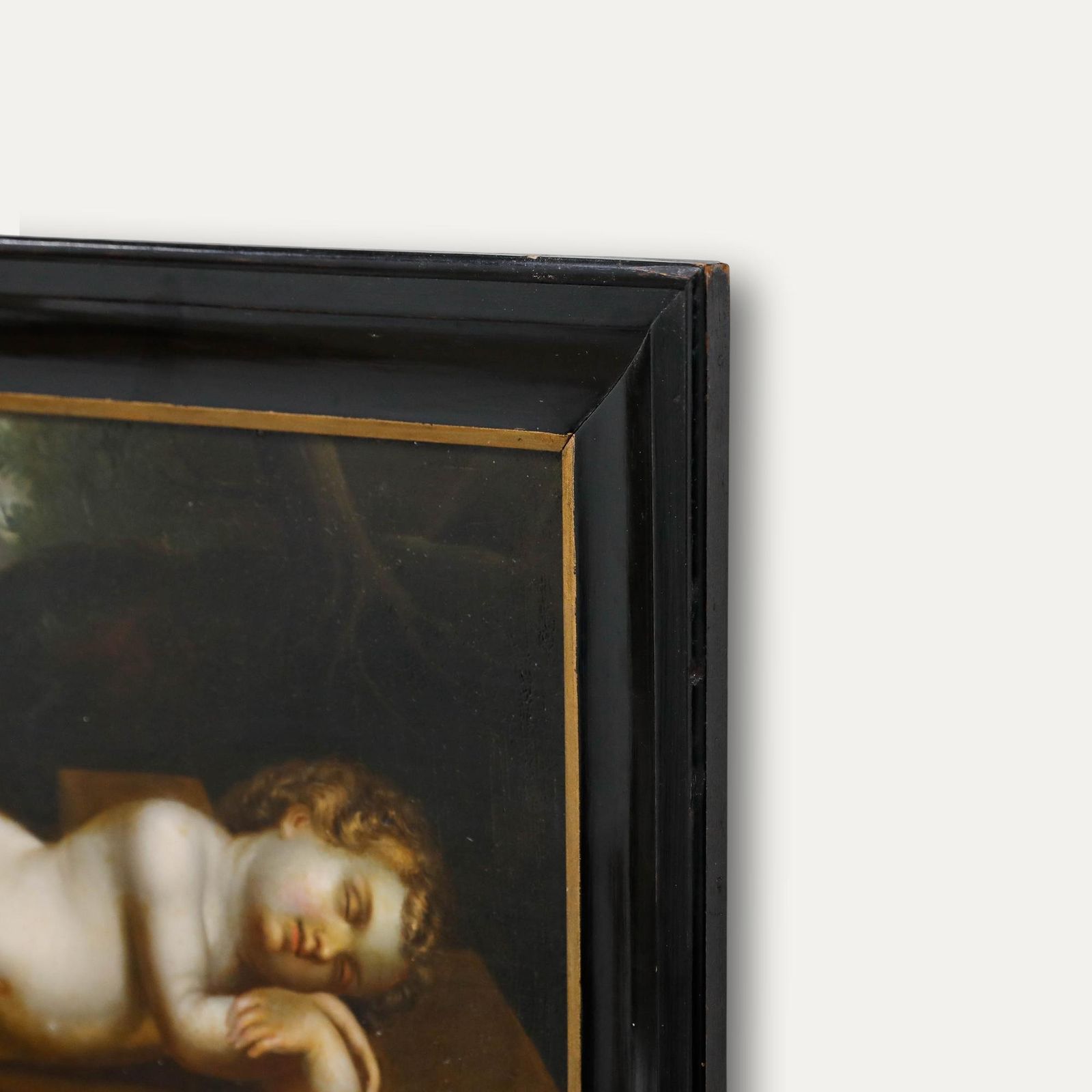 Italian School Late 19th Century Oil Sleeping Christ Child photo 1250.0